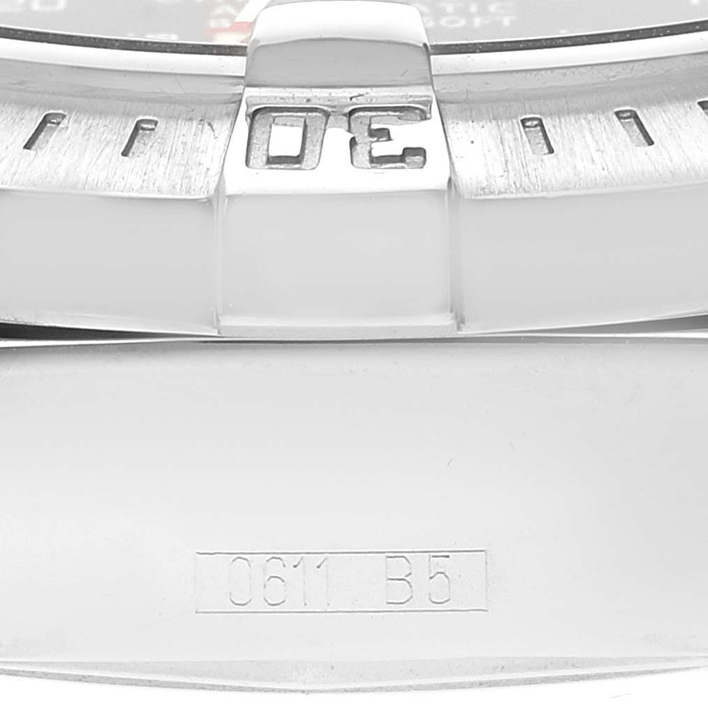 Close-up view of the rotating bezel and part of the case back of the Breitling Colt A17380 Men's Stainless Steel Black Dial A17380 Men's Stainless Steel Black Dial watch.