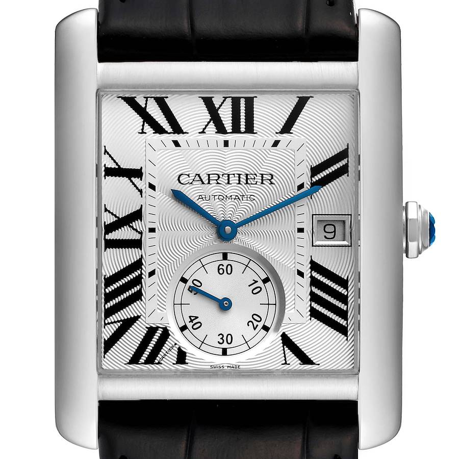 Cartier Tank MC Silver Dial Steel Mens Watch W5330003 Card SwissWatchExpo