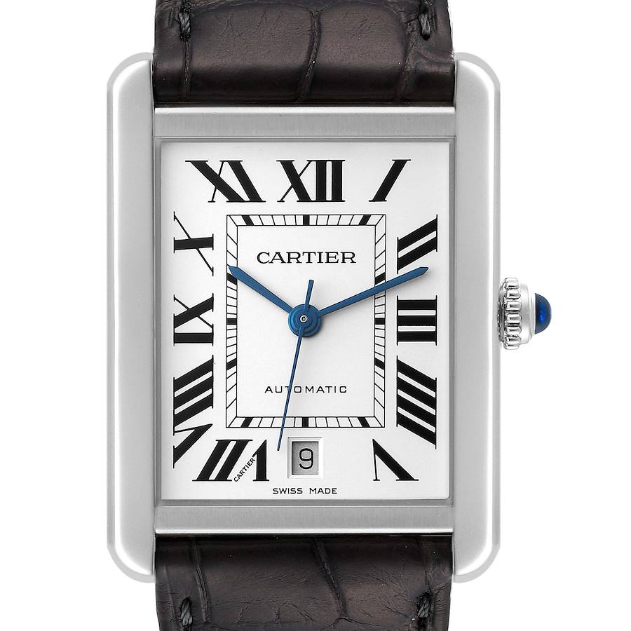 Cartier Tank Solo XL Automatic Stainless Steel Mens Watch WSTA0029 SwissWatchExpo
