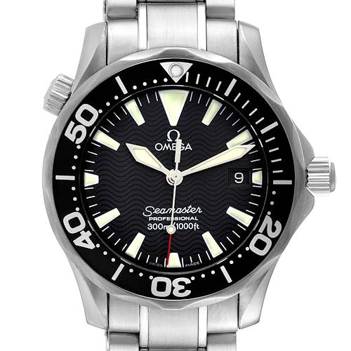 Photo of Omega Seamaster Diver 300M Quartz Midsize Black Dial Mens Watch 2262.50.00 Card