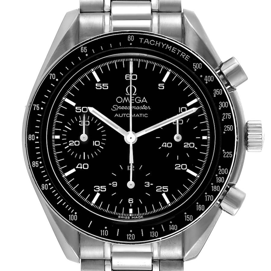 Omega Speedmaster Reduced Hesalite Chronograph Steel Mens Watch 3510.50.00 SwissWatchExpo