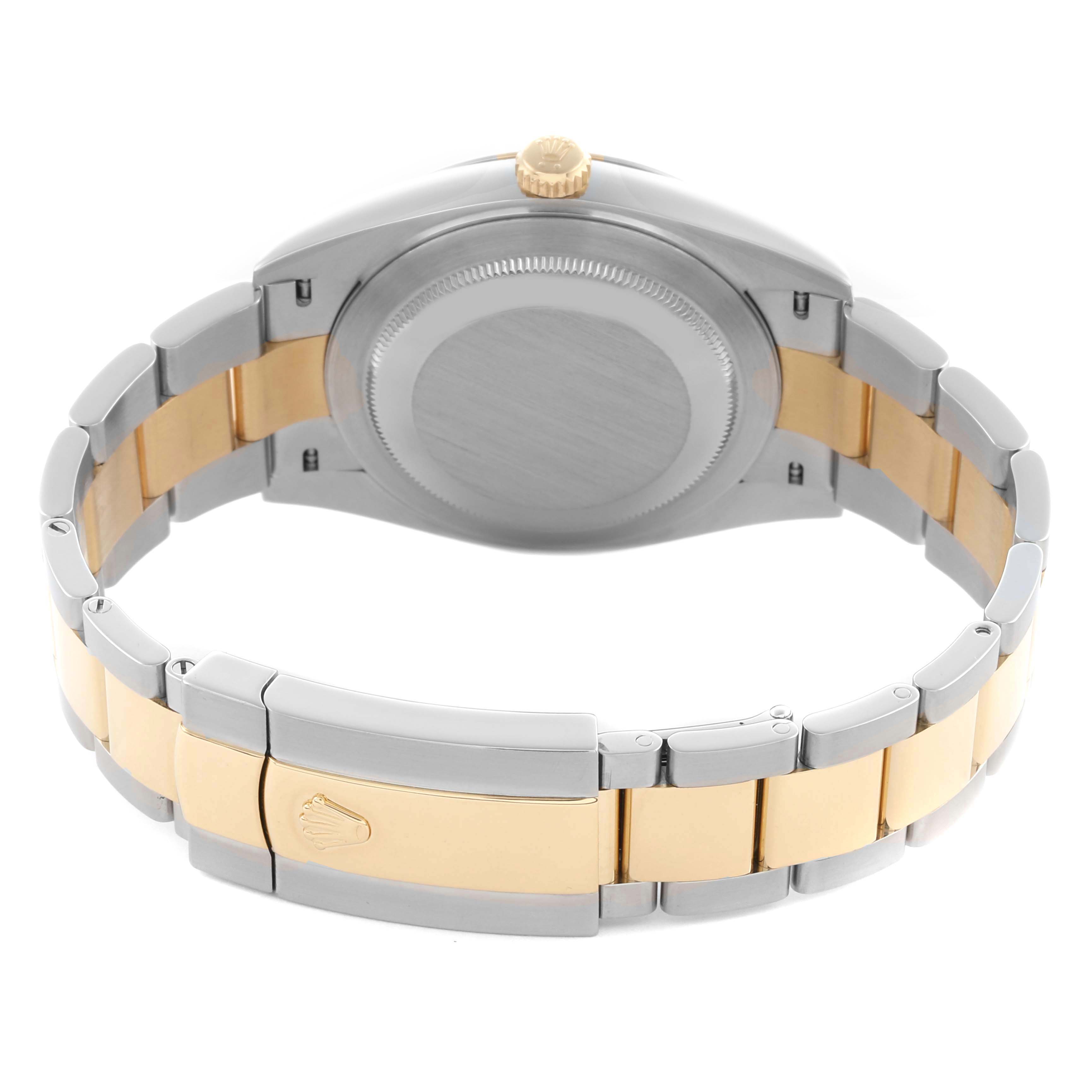 The image shows the back and bracelet of the Rolex Datejust 41 126303 Men's Steel and Gold (two tone) Grey Dial 126303 Men's Steel and Gold (two tone) Grey Dial, highlighting the clasp and dual-tone metal design.