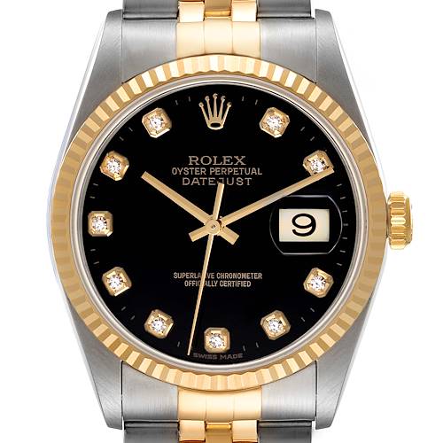 Photo of Rolex Datejust Stainless Steel Yellow Gold Mens Watch 16233