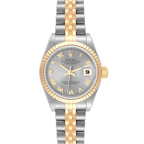 Photo of Rolex Datejust Steel Yellow Gold Slate Dial Ladies Watch 79173 Box Papers