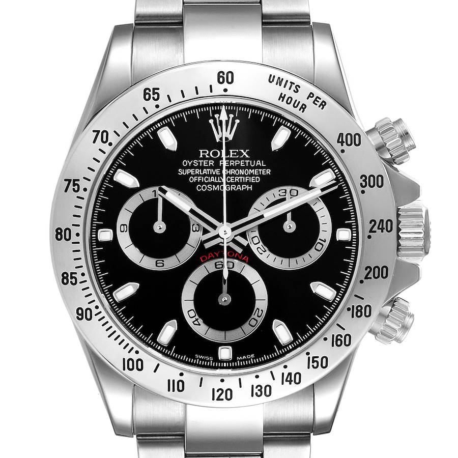 Rolex Daytona Black Dial Chronograph Steel Mens Watch 116520 SwissWatchExpo