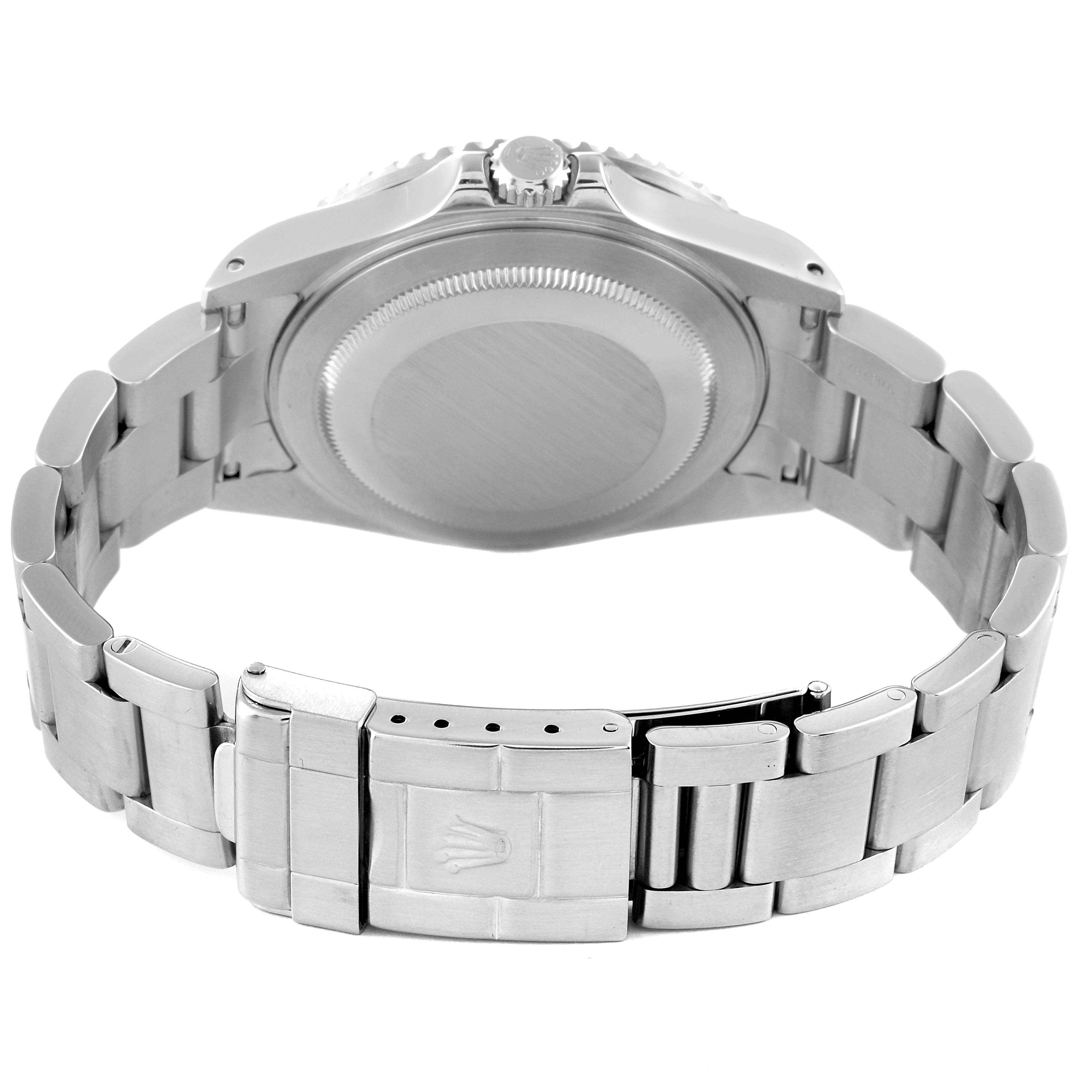 This image shows the back and bracelet of a Rolex GMT-Master 16710 Men's Stainless Steel Black Dial 16710 Men's Stainless Steel Black Dial watch.