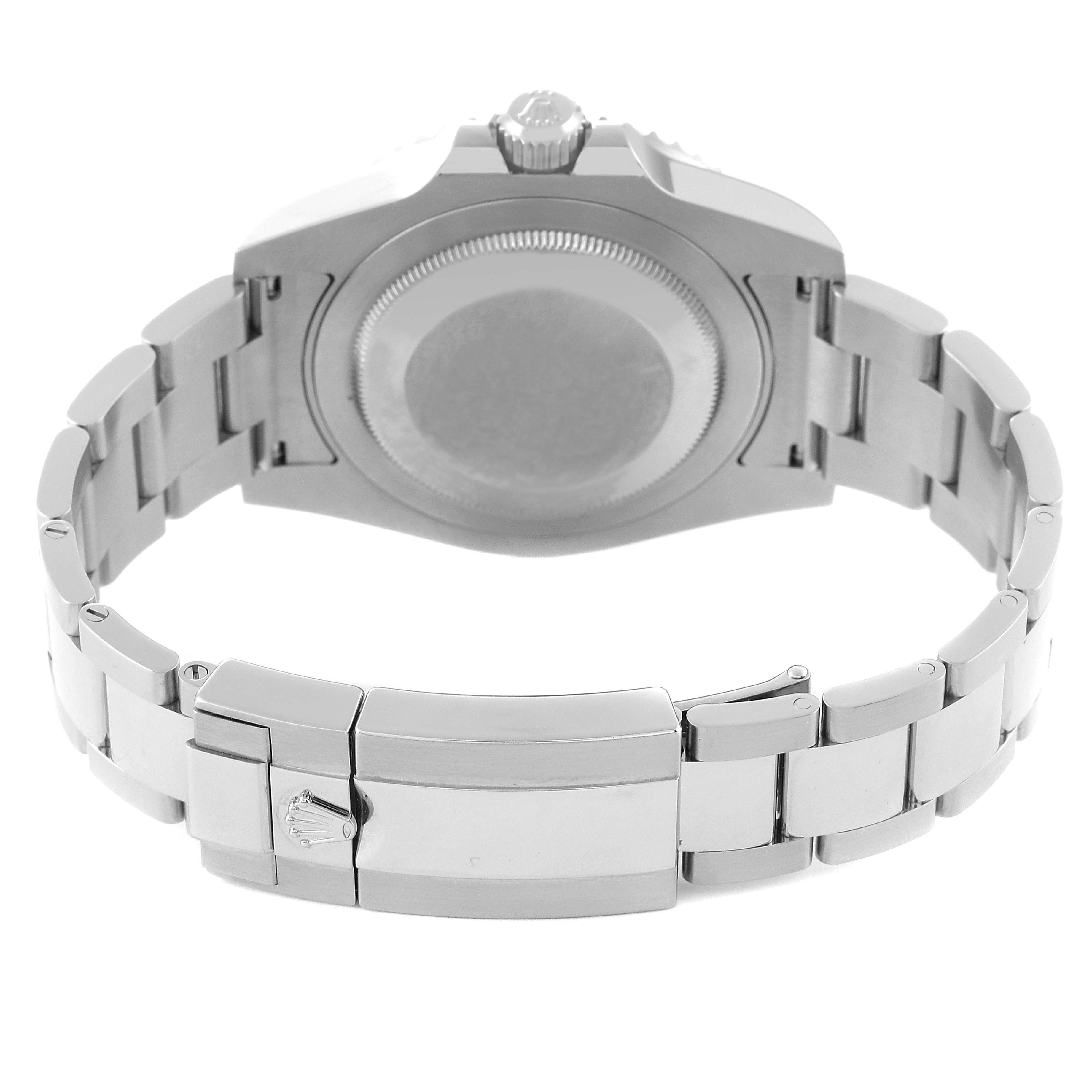 The image shows the back case and bracelet of the Rolex GMT-Master 116710 Men's Stainless Steel Black Dial 116710 Men's Stainless Steel Black Dial watch from a rear-angle view.