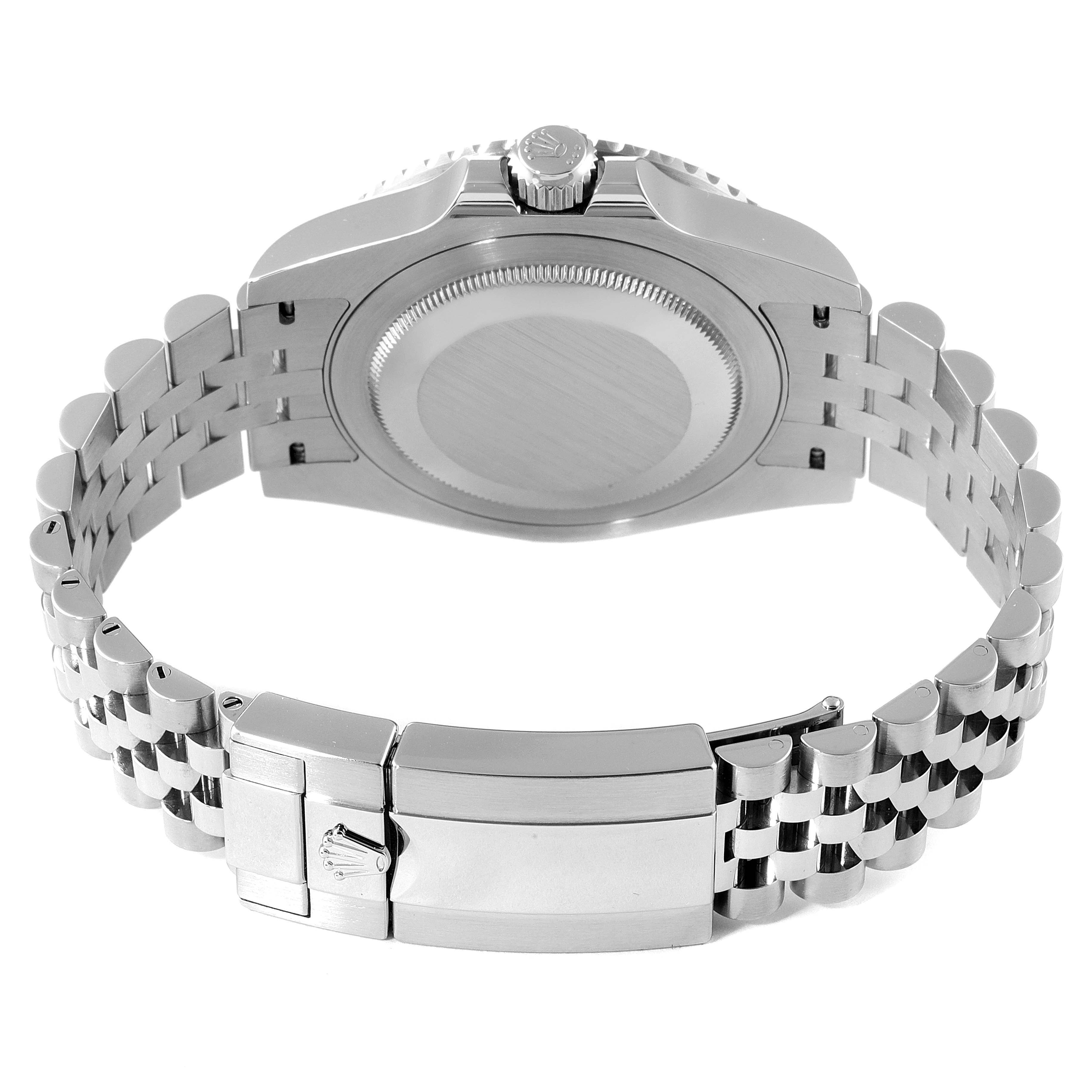 The image shows the backside and bracelet of a Rolex GMT-Master 126710 Men
s Stainless Steel Black Dial 126710 Men
s Stainless Steel Black Dial watch from a rear angle.