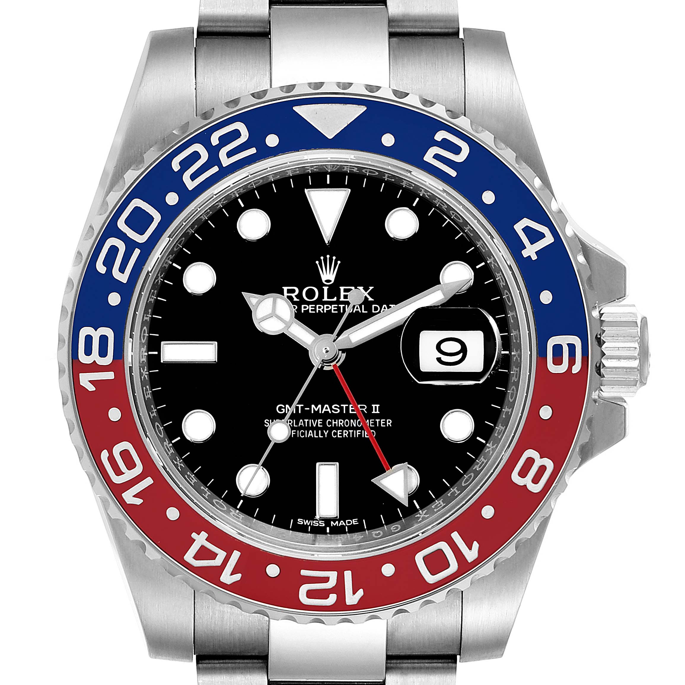 Brig Beskrivelse bad Rolex GMT Master II White Gold Pepsi Bezel Mens Watch 116719 |  SwissWatchExpo