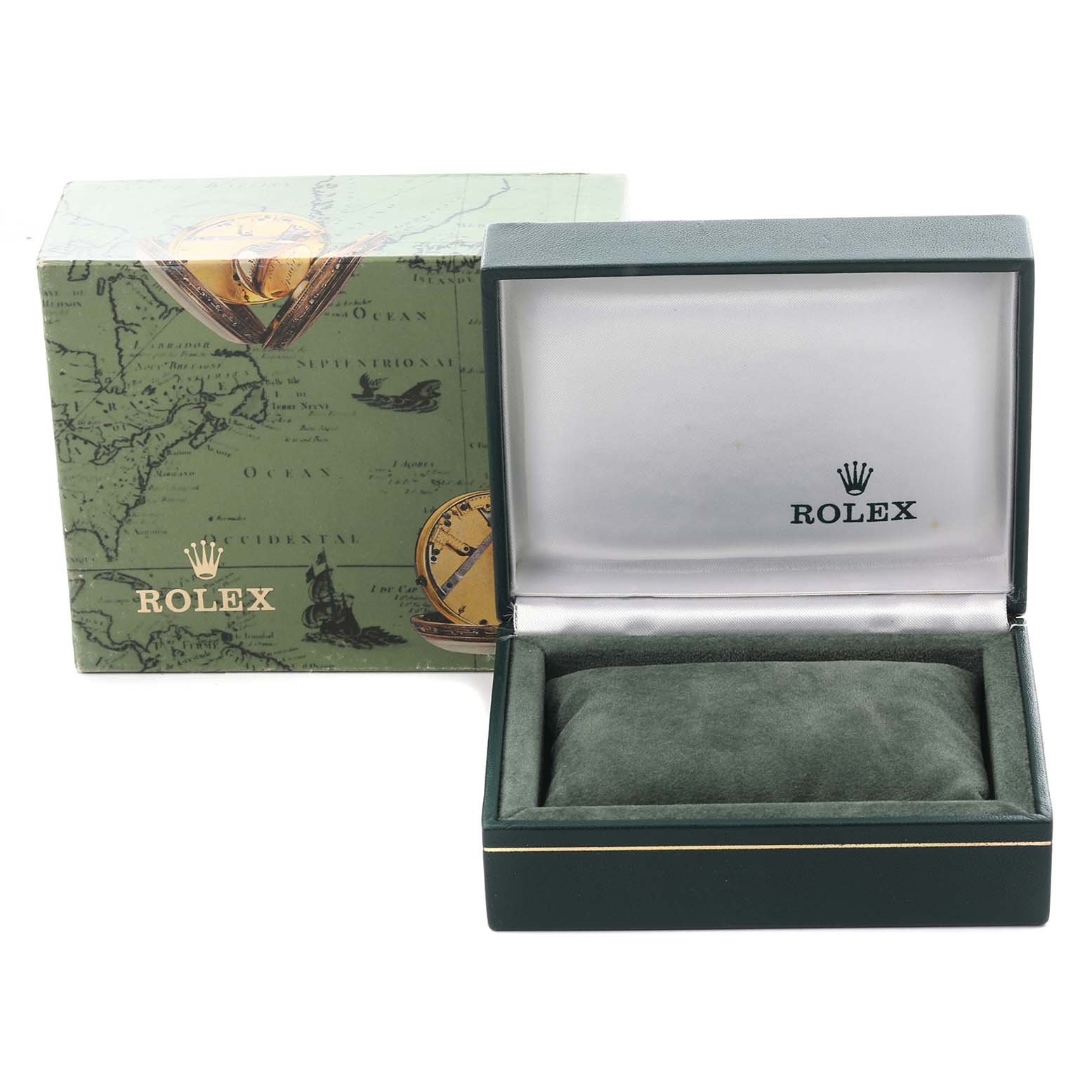 The image shows a Rolex Oyster Perpetual 76094 Women's Stainless Steel Silver Dial 76094 Women's Stainless Steel Silver Dial watch box and outer packaging, viewed from the front.