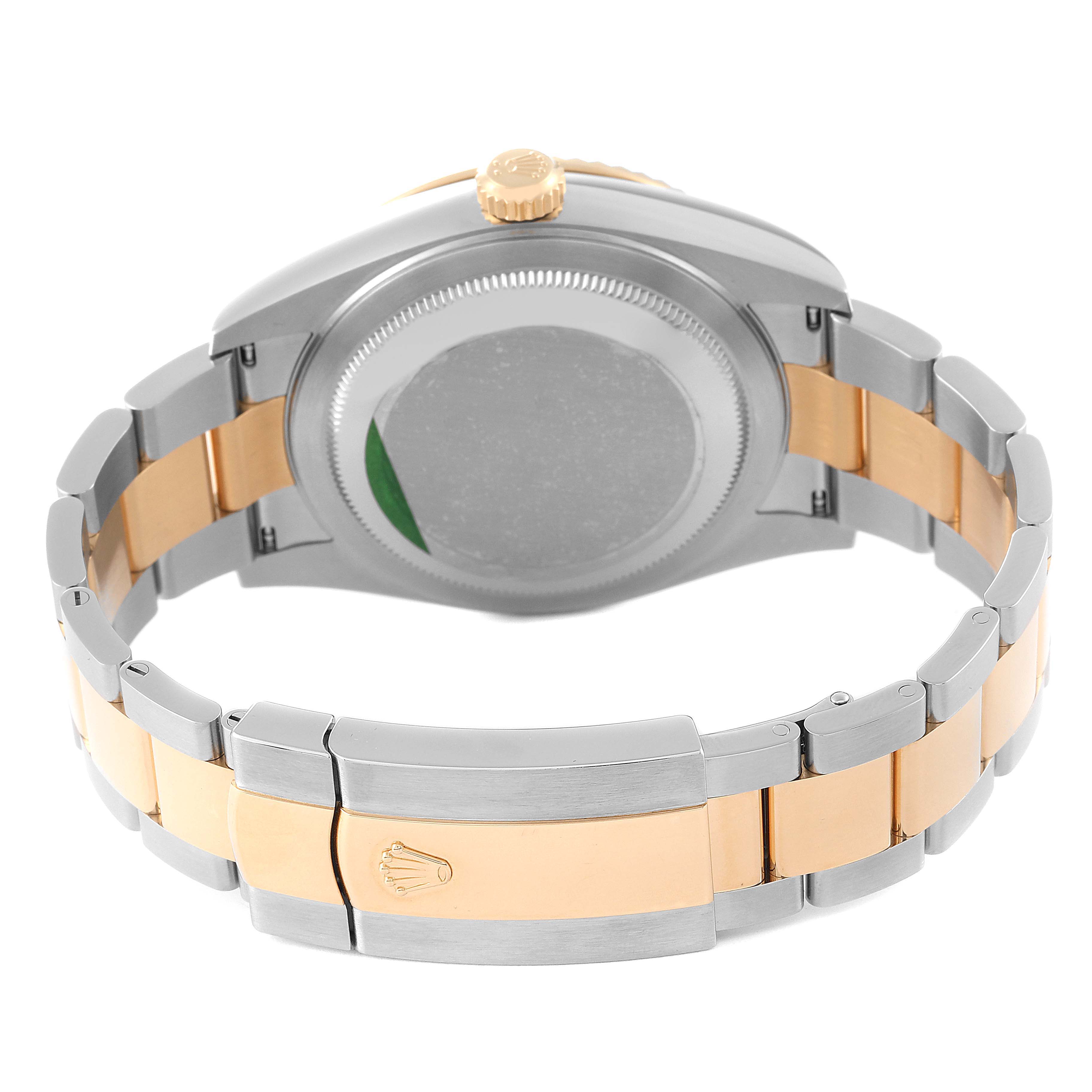 The image shows the back casing and bracelet of the Rolex Sky-Dweller 326933 Men's Steel and Gold (two tone) White Dial 326933 Men's Steel and Gold (two tone) White Dial watch at a rear angle.