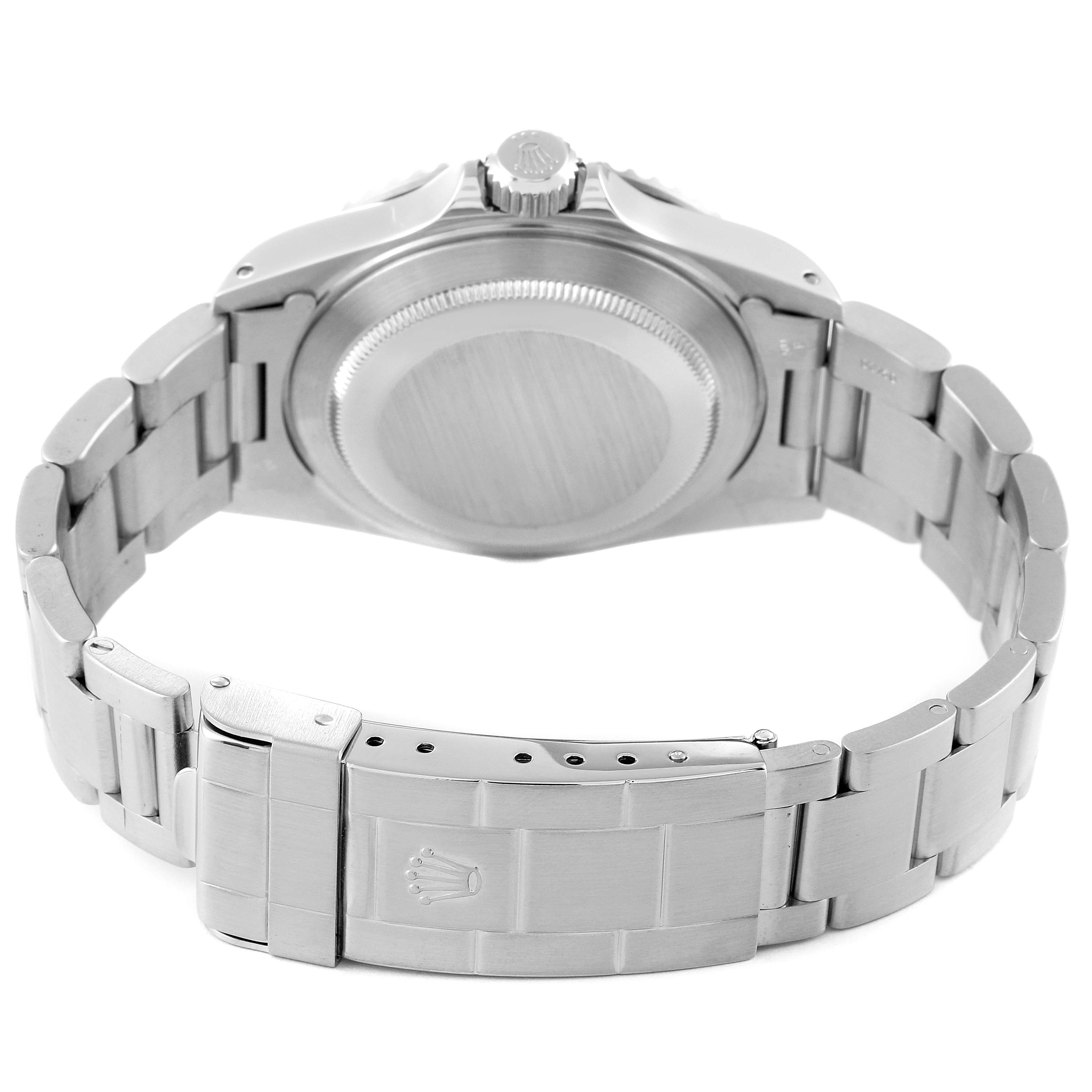 The image shows the back case and bracelet of a Rolex Submariner 14060M Men's Stainless Steel Black Dial 14060M Men's Stainless Steel Black Dial watch, viewed from the rear angle.