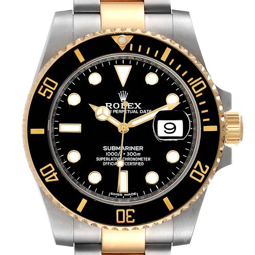 Photo of Rolex Submariner Steel Yellow Gold Black Dial Mens Watch 116613