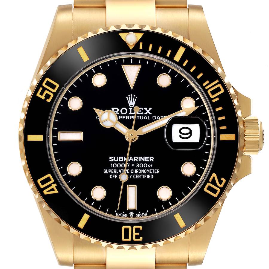 Rolex Submariner Yellow Gold Black Dial Bezel Mens Watch 126618 Box Card SwissWatchExpo