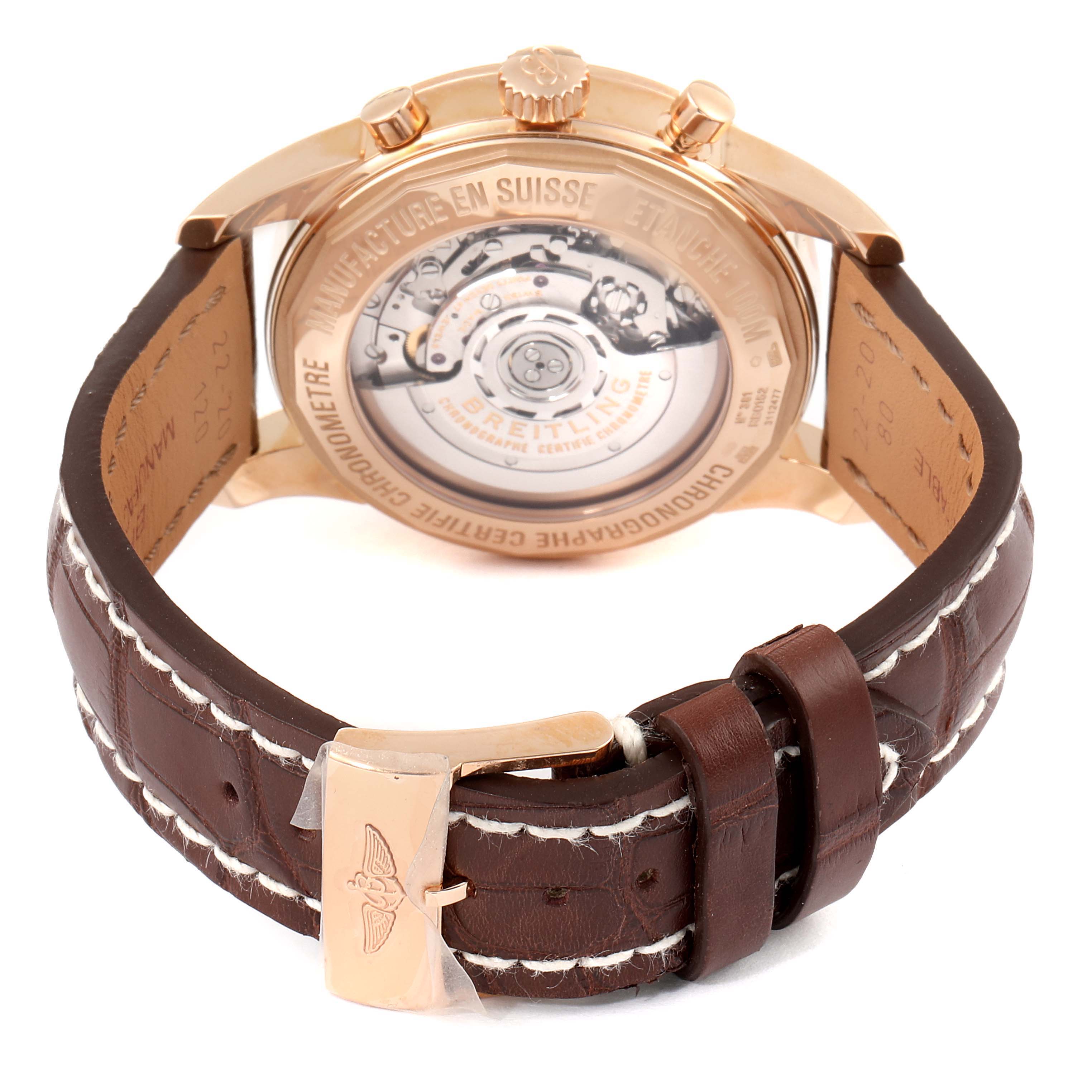 Breitling Transocean 43mm Rose Gold Diamond Mens Watch RB0152 Unworn ...