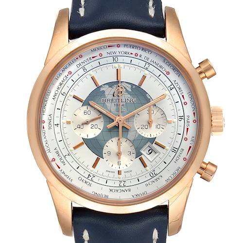 Photo of Breitling Transocean Chronograph Unitime Rose Gold Watch RB0510 Unworn