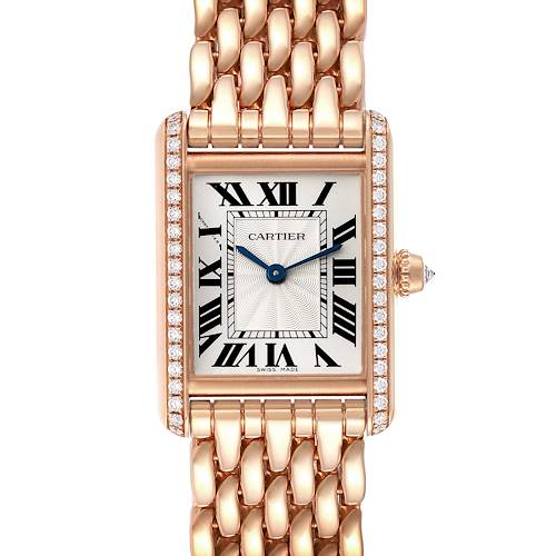 Photo of Cartier Tank Louis Small Rose Gold Diamond Ladies Watch WJTA0020 Box Papers