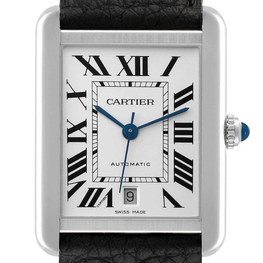 Cartier Tank Solo XL Automatic Silver Dial Steel Mens Watch W5200027 Card SwissWatchExpo