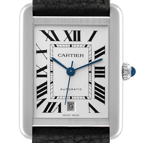 Photo of Cartier Tank Solo XL Automatic Silver Dial Steel Mens Watch W5200027 Card