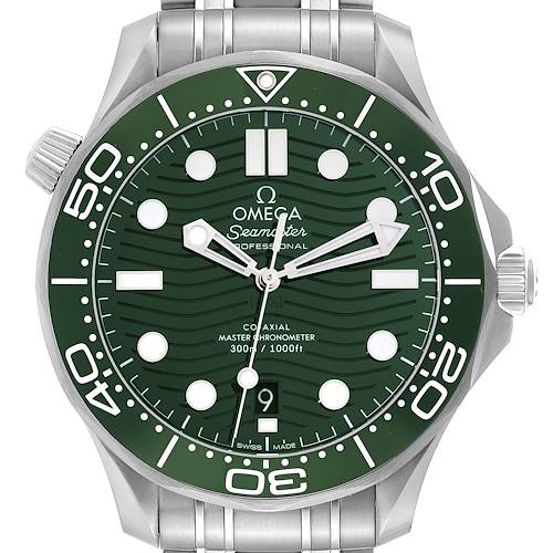 Photo of Omega Seamaster Diver Green Dial Steel Mens Watch 210.30.42.20.10.001 Box Card