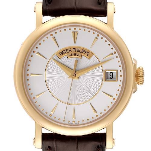 Photo of Patek Philippe Calatrava Yellow Gold Silver Dial Mens Watch 5153J Papers