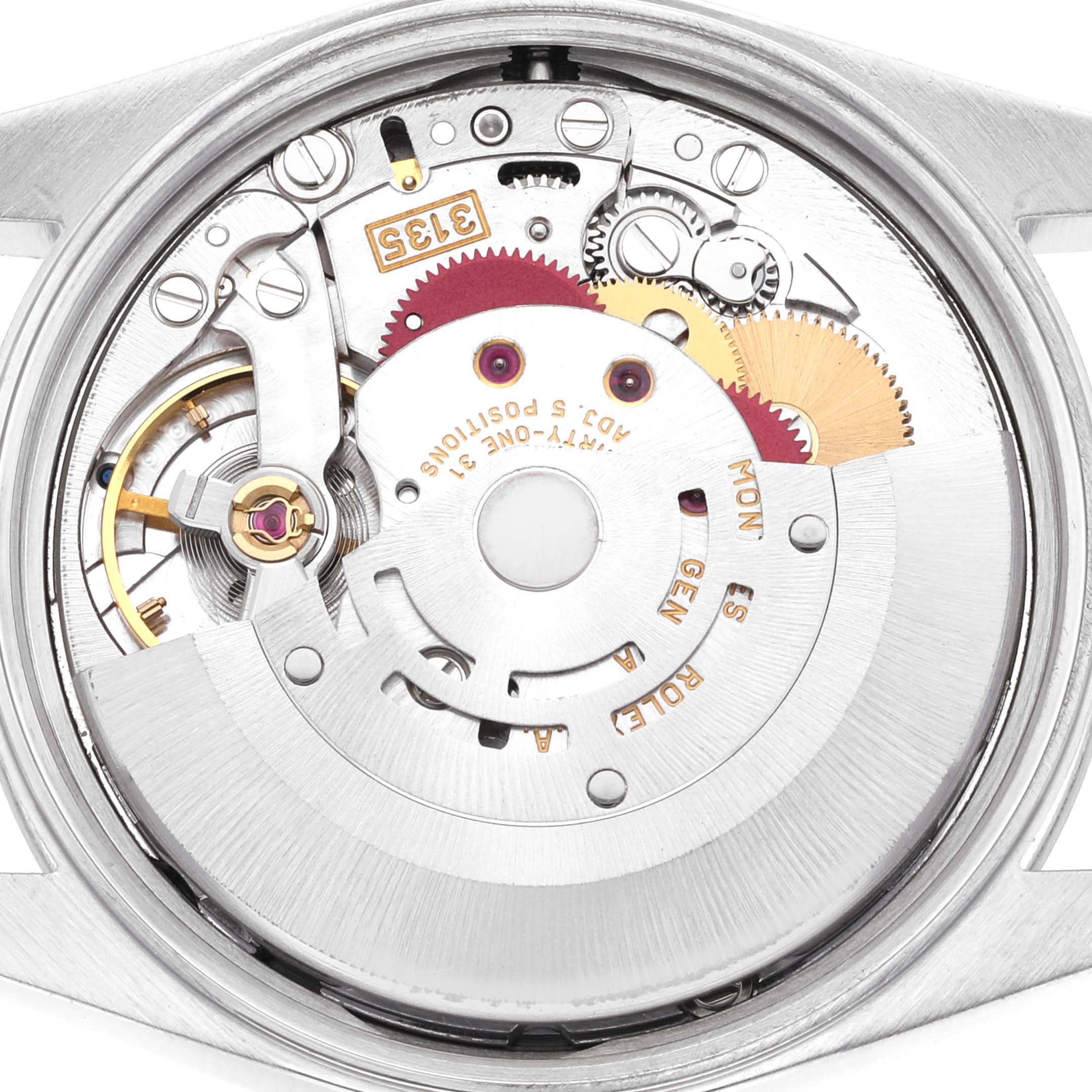 This image shows the internal movement mechanics of a Rolex Date 15200 Men's Stainless Steel Silver Dial 15200 Men's Stainless Steel Silver Dial model watch viewed from the back.