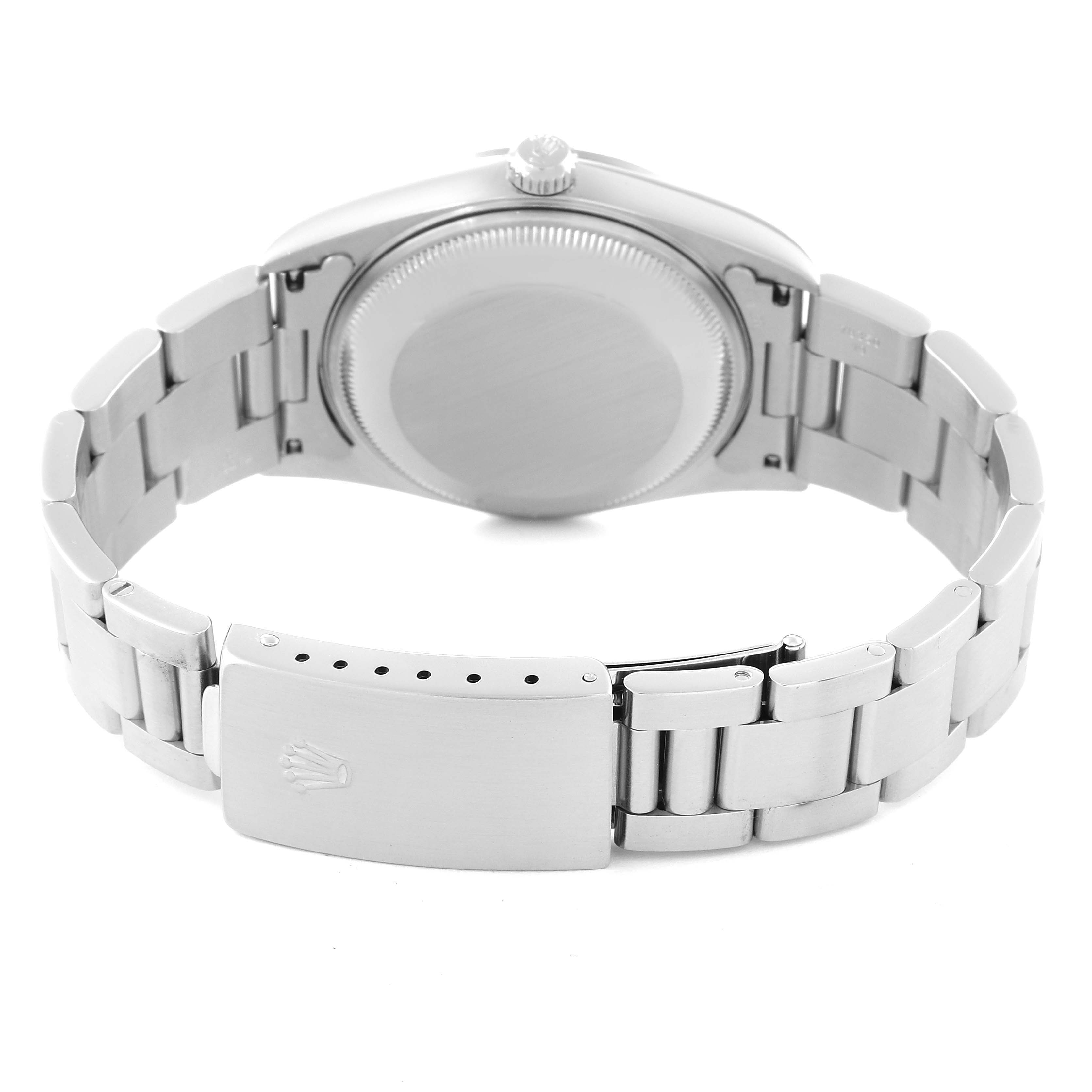 The image shows the back and bracelet clasp of a Rolex Date 15200 Men's Stainless Steel Silver Dial 15200 Men's Stainless Steel Silver Dial model watch, viewed from the rear.