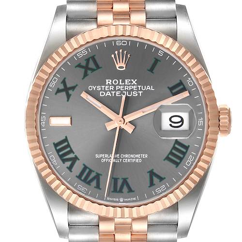 Photo of Rolex Datejust 36 Wimbledon Dial Steel Rose Gold Mens Watch 126231 Unworn