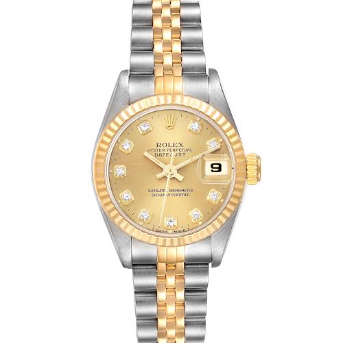 Photo of Rolex Datejust Diamond Dial Steel Yellow Gold Ladies Watch 69173