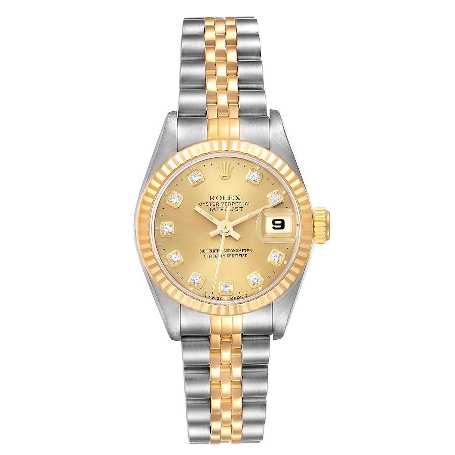 Rolex Datejust Diamond Dial Steel Yellow Gold Ladies Watch 69173