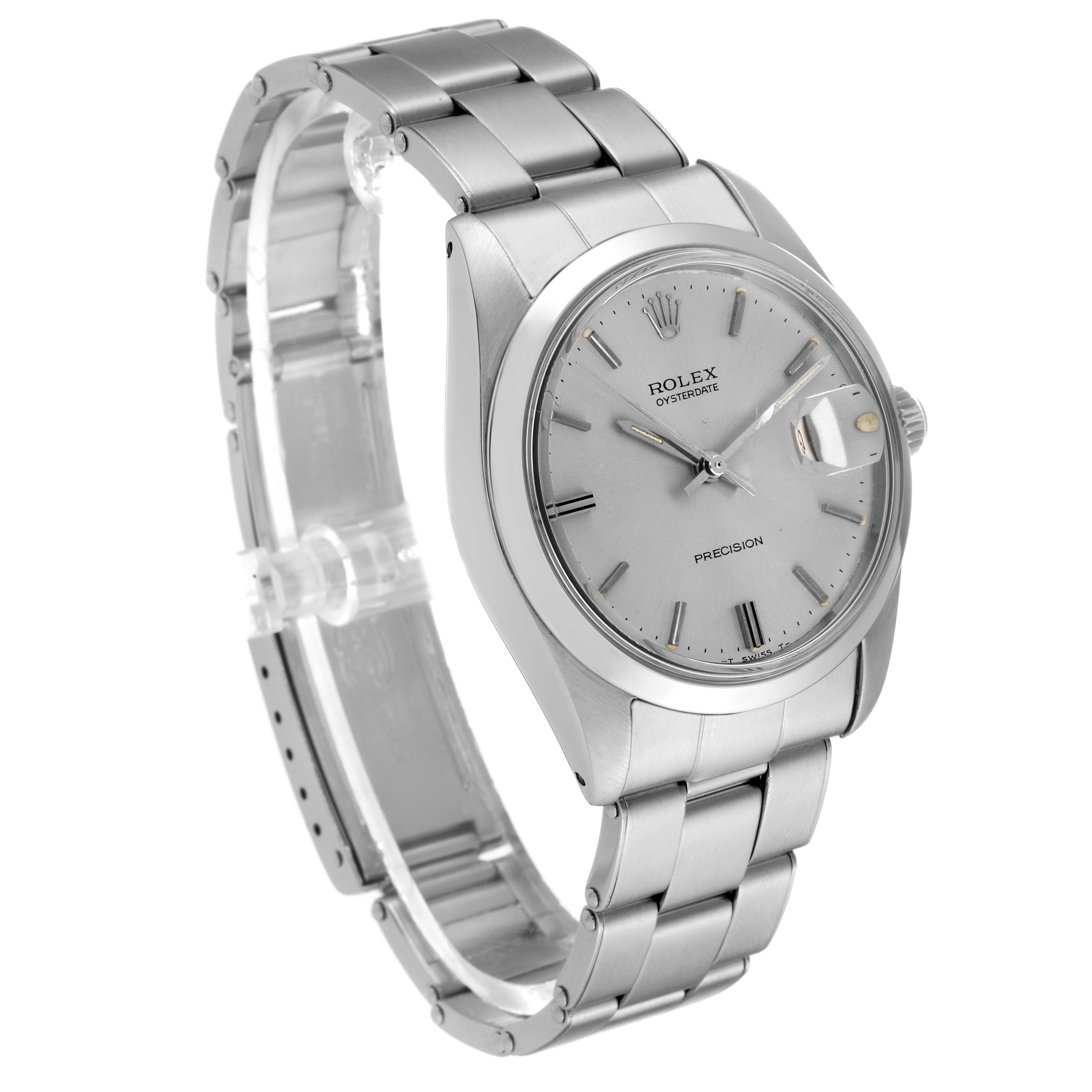 The Rolex Vintage Collection 6694 Men's Stainless Steel Silver Dial 6694 Men's Stainless Steel Silver Dial watch is shown at a three-quarter angle, highlighting the dial, strap, and crown.