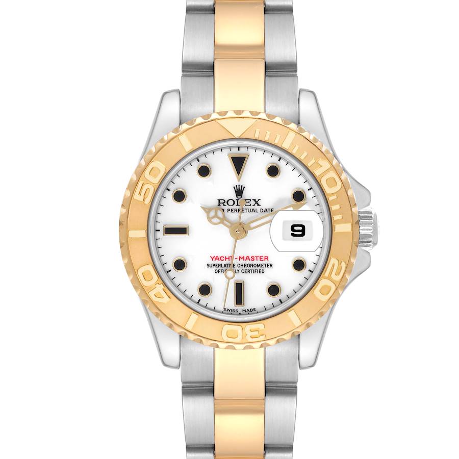 Rolex Yachtmaster 29 White Dial Steel Yellow Gold Ladies Watch 169623 SwissWatchExpo