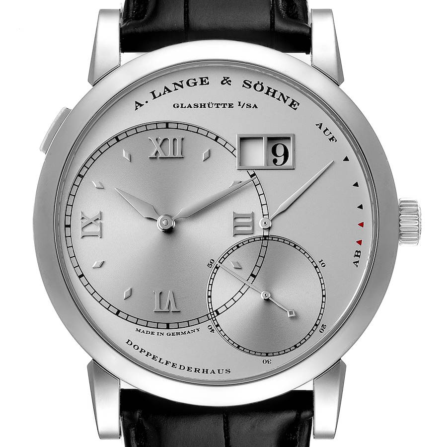 A. Lange Sohne Grand Lange One Platinum Mens Watch 115.026 Box Papers SwissWatchExpo