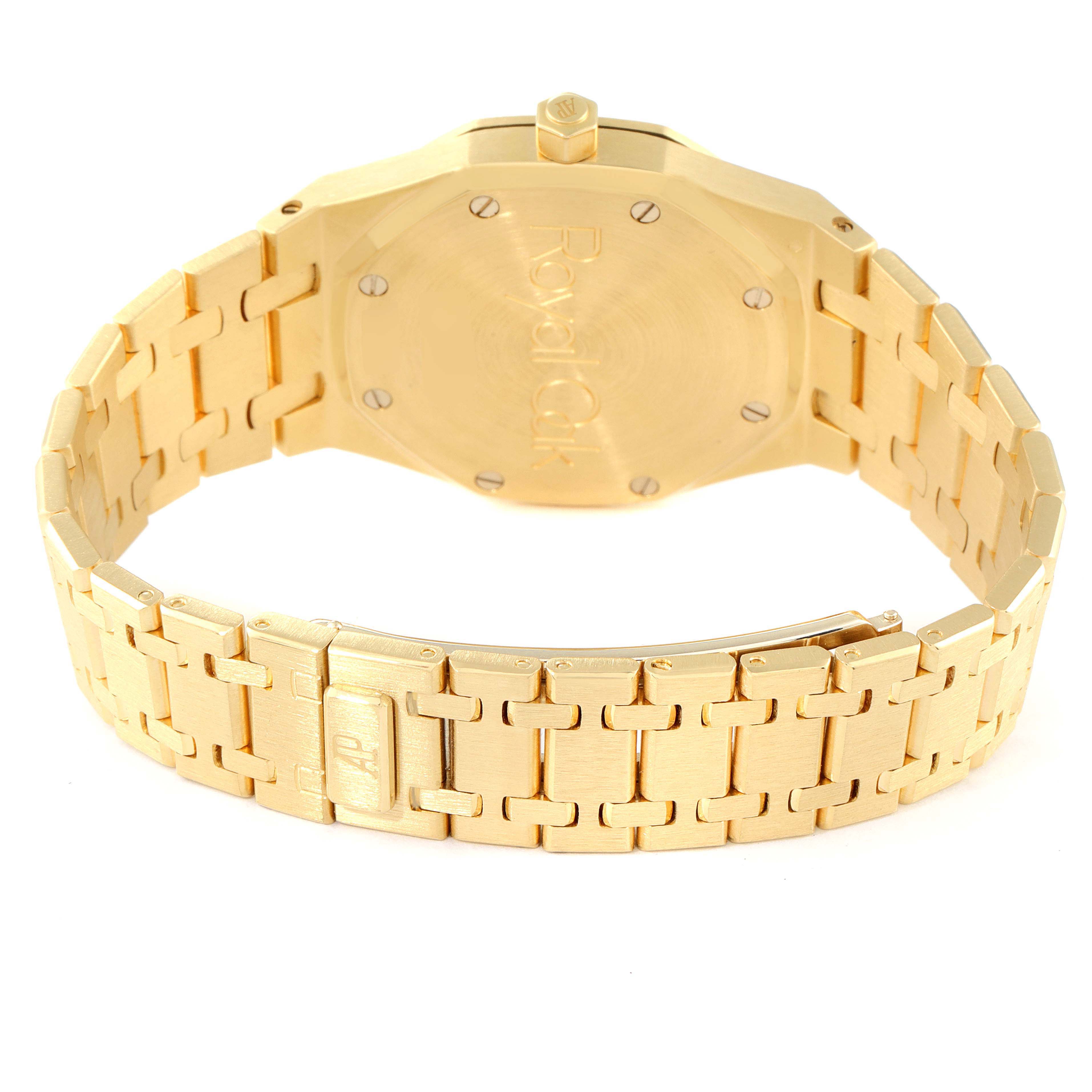 This image shows the back case and bracelet of a Royal Oak watch by Audemars Piguet, viewed from the rear.