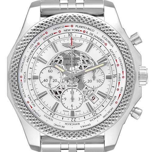 Photo of Breitling Bentley GMT B05 Unitime White Dial Steel Mens Watch AB0521