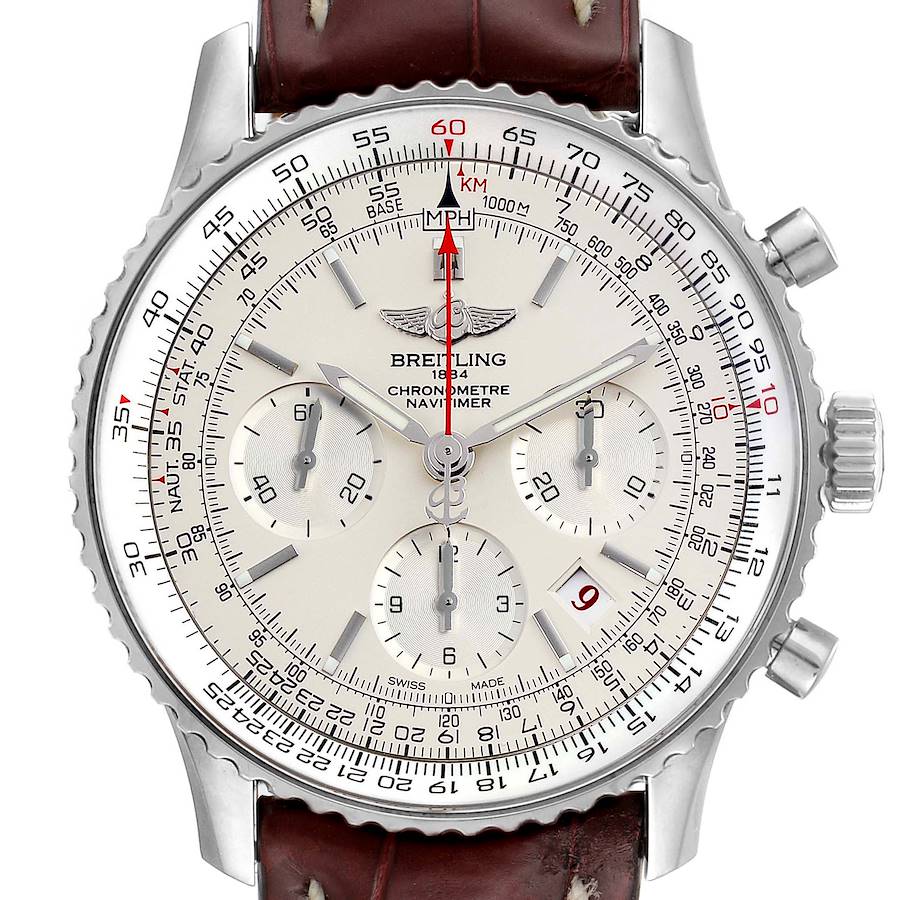 Breitling Navitimer 01 Limited Edition Silver Dial Steel Watch AB0123 Papers SwissWatchExpo