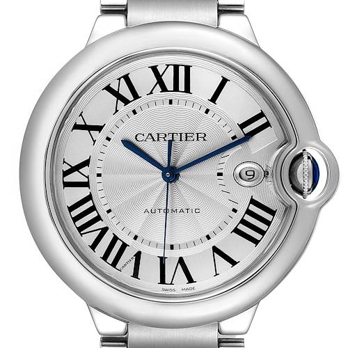 Photo of Cartier Ballon Bleu 42 Steel Automatic Silver Dial Watch W69012Z4 Box Papers