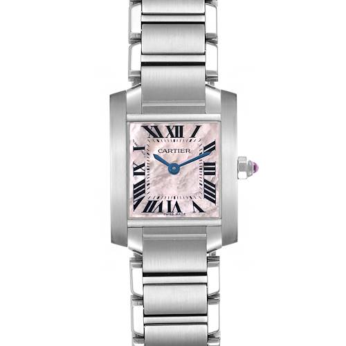 Photo of Cartier Tank Francaise Small Steel Mother of Pearl Ladies Watch W51028Q3
