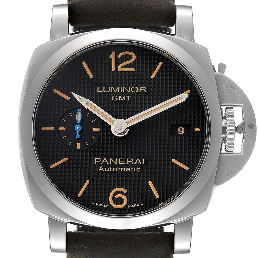 Panerai Luminor 1950 GMT 42mm Steel Mens Watch PAM01535 Box Papers SwissWatchExpo