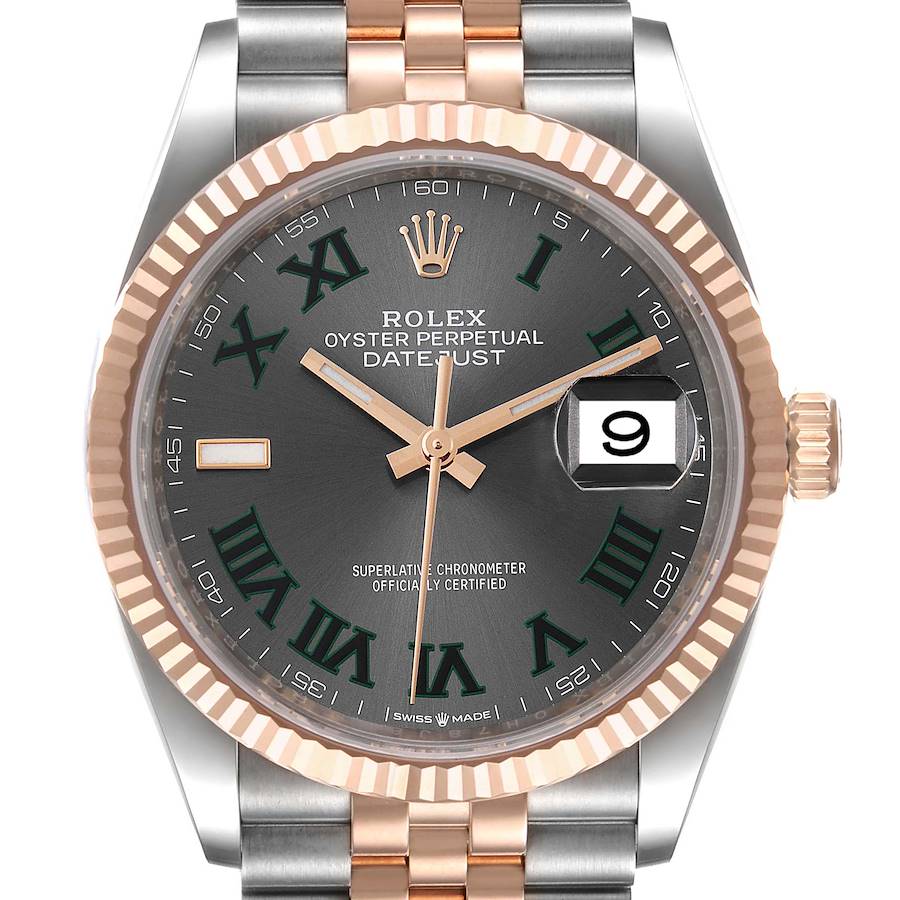 Rolex Datejust 36 Wimbledon Dial Steel EverRose Gold Watch 126231 Unworn SwissWatchExpo