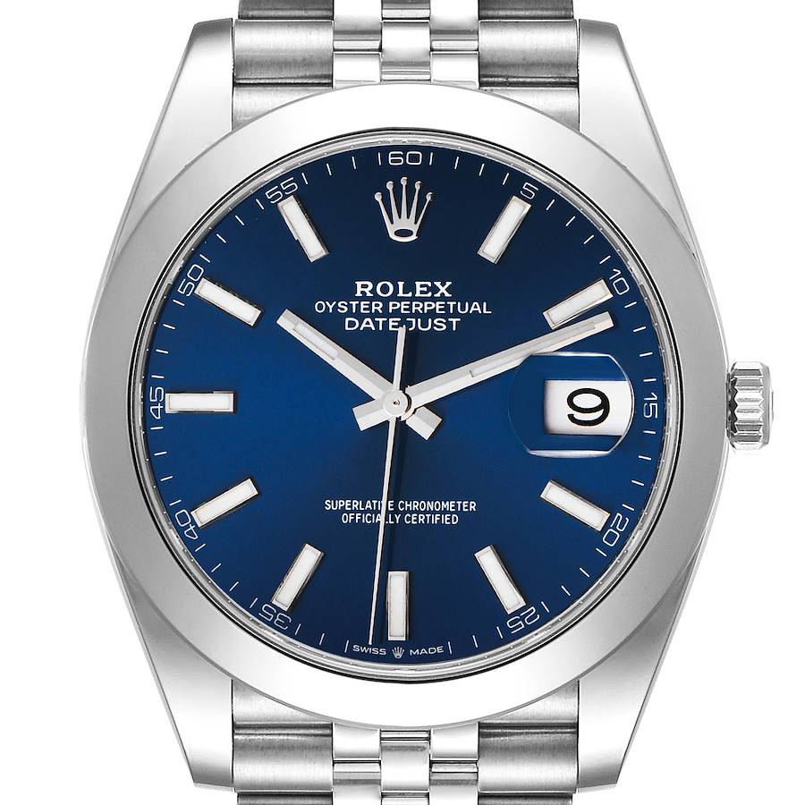 Rolex Datejust 41 Blue Dial Jubilee Bracelet Steel Watch 126300 Box Card SwissWatchExpo