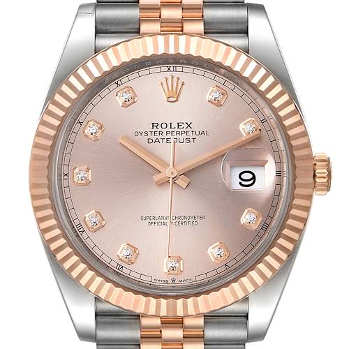 Photo of Rolex Datejust 41 Steel Everose Gold Sundust Diamond Dial Watch 126331 Unworn
