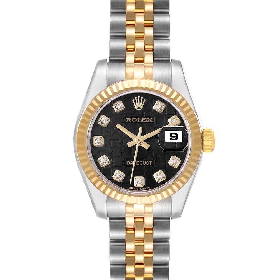 Rolex Datejust Diamond Dial Steel Yellow Gold Ladies Watch 179173 Box Card SwissWatchExpo