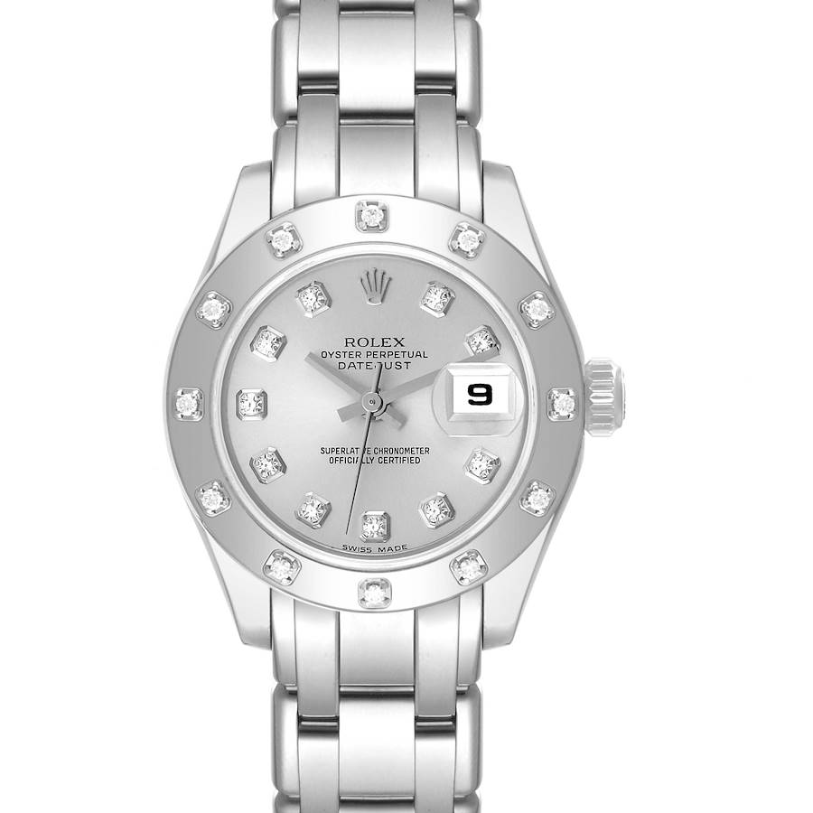 Rolex Datejust Pearlmaster White Gold Diamond Ladies Watch 80319 Box Papers SwissWatchExpo