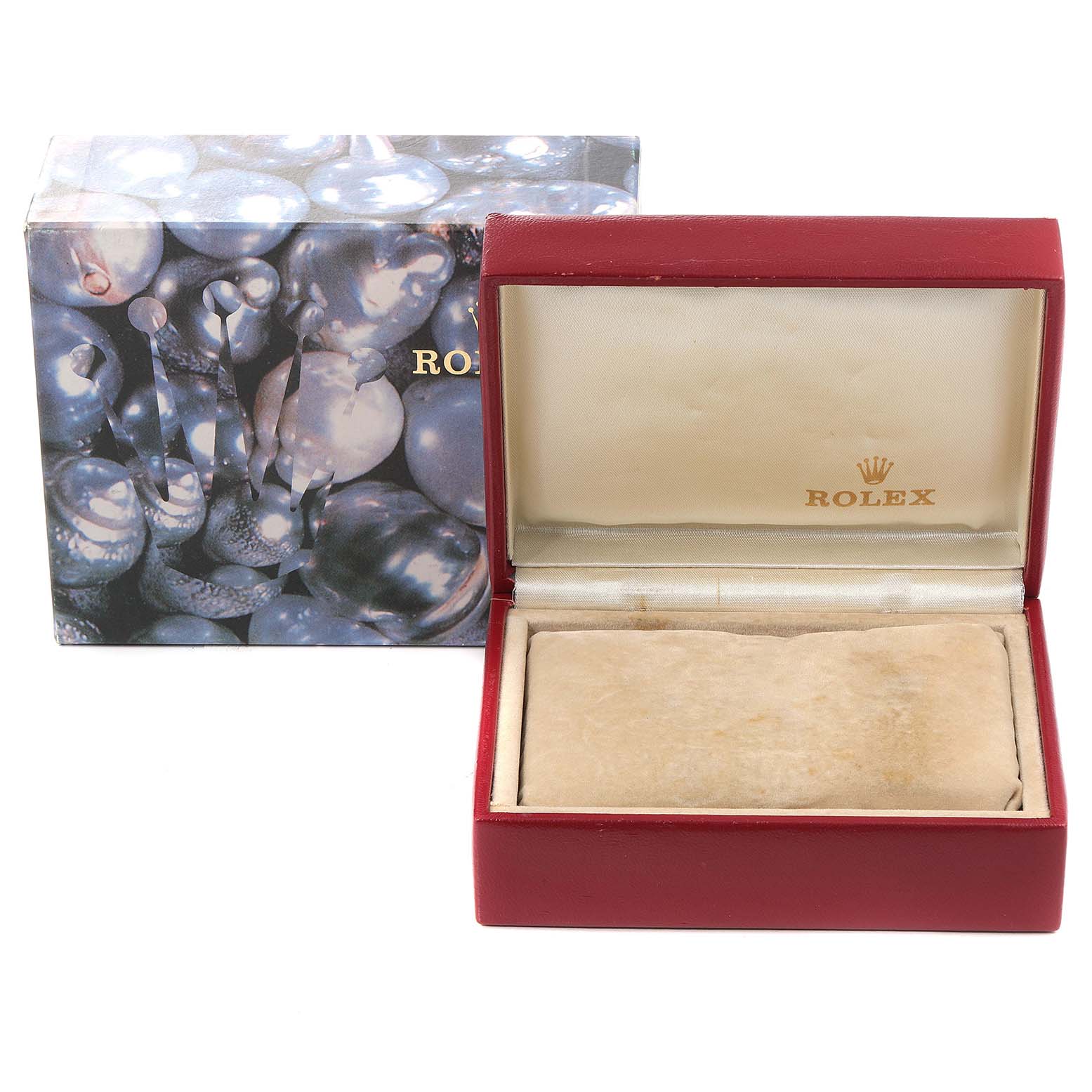 The image shows a Rolex Datejust 69173 Women's Steel and Gold (two tone) White Dial 69173 Women's Steel and Gold (two tone) White Dial box and its outer packaging from a frontal angle.