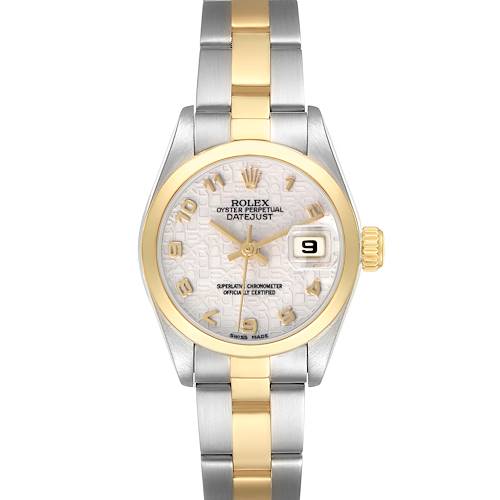 Photo of Rolex Datejust Steel Yellow Gold Jubilee Arabic Dial Ladies Watch 69163 Papers