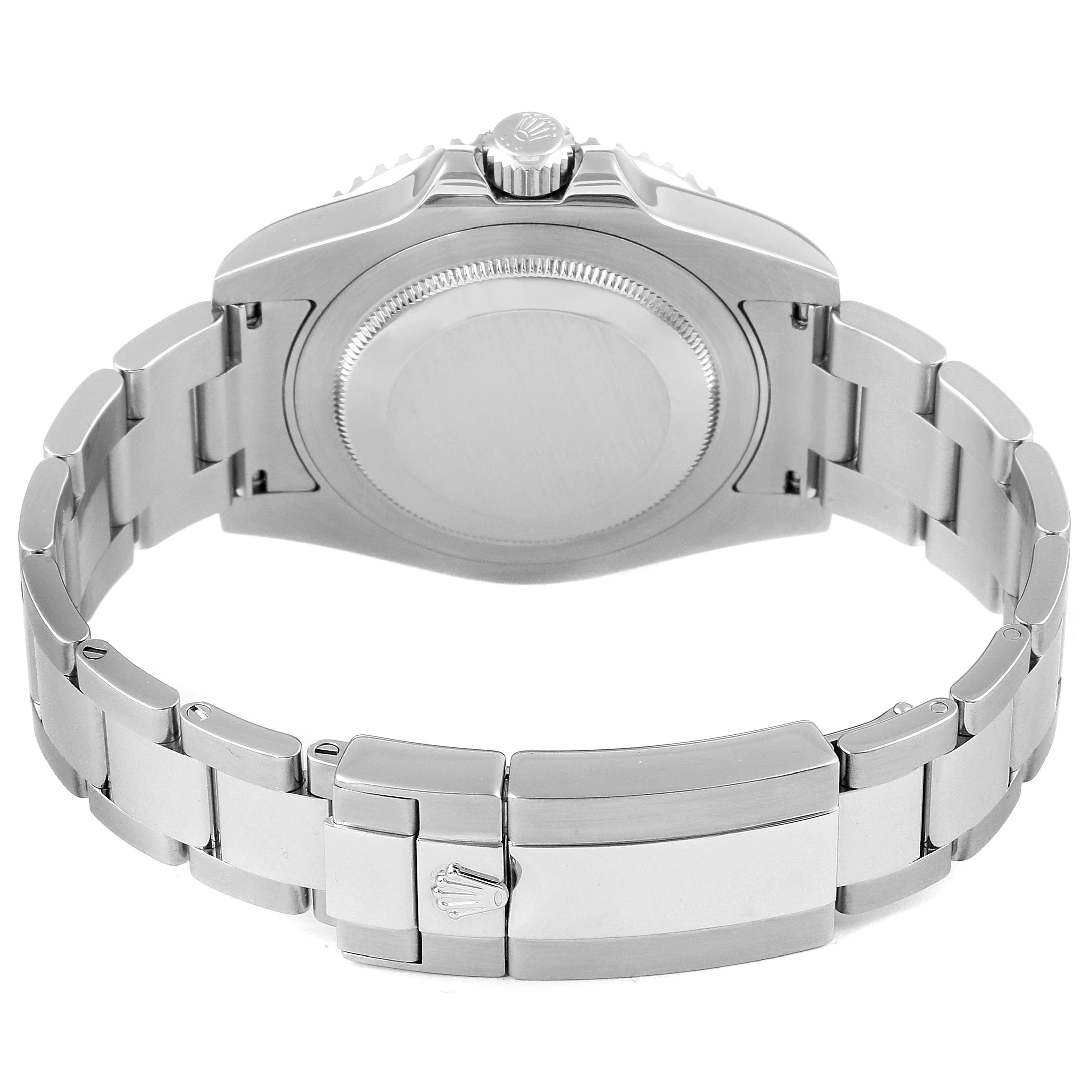 The image shows the back case, bracelet, and clasp of a Rolex GMT-Master 116710 Men
s Stainless Steel Black Dial 116710 Men
s Stainless Steel Black Dial watch from a rear angle.