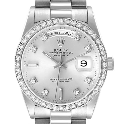 Photo of Rolex President Day-Date Platinum Diamond Mens Watch 18346