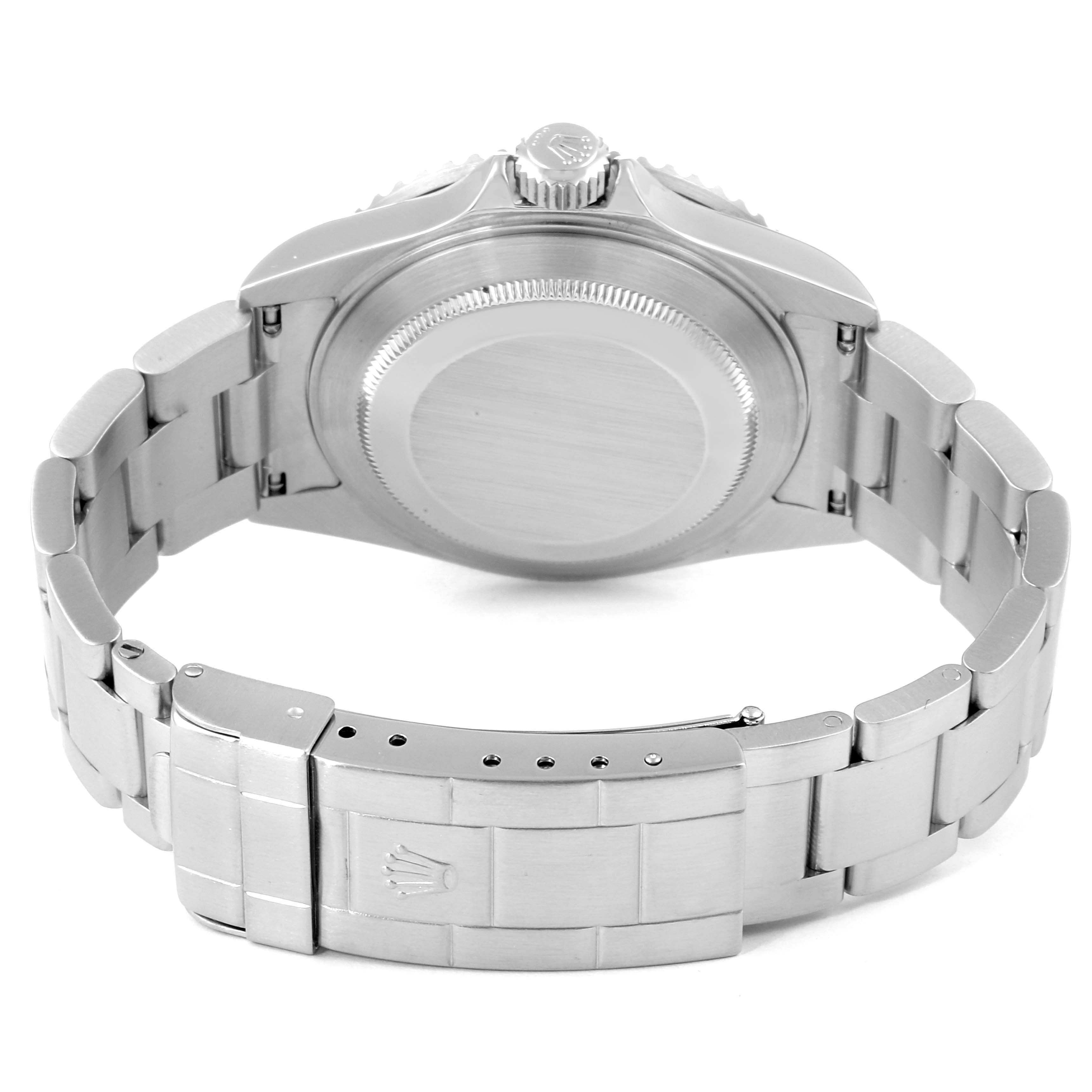 This image shows the back case and bracelet of the Rolex Submariner 16610LV Men's Stainless Steel Black Dial 16610LV Men's Stainless Steel Black Dial watch from a rear angle.