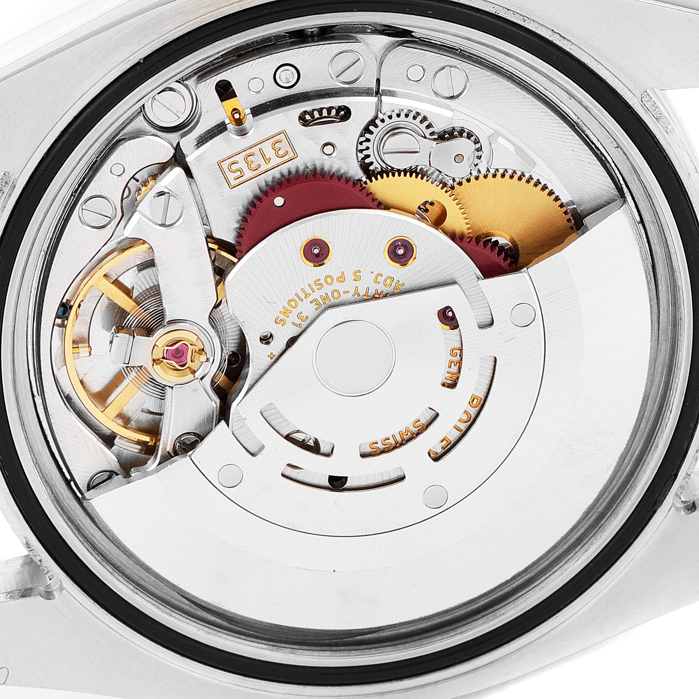 This image shows the movement mechanism of a Rolex Turn-o-Graph 116264 Men
s Stainless Steel White Dial 116264 Men
s Stainless Steel White Dial watch from a back angle.